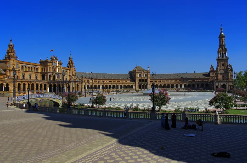 a large building sitting on the side of a road