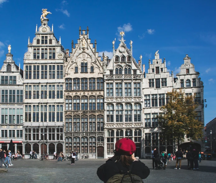 the big building is tall and very ornate