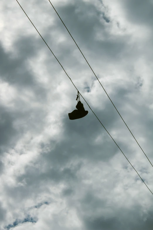 a person hanging on a line that is not in the air