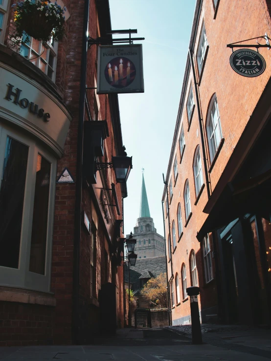 the tower in the background has been built on a church