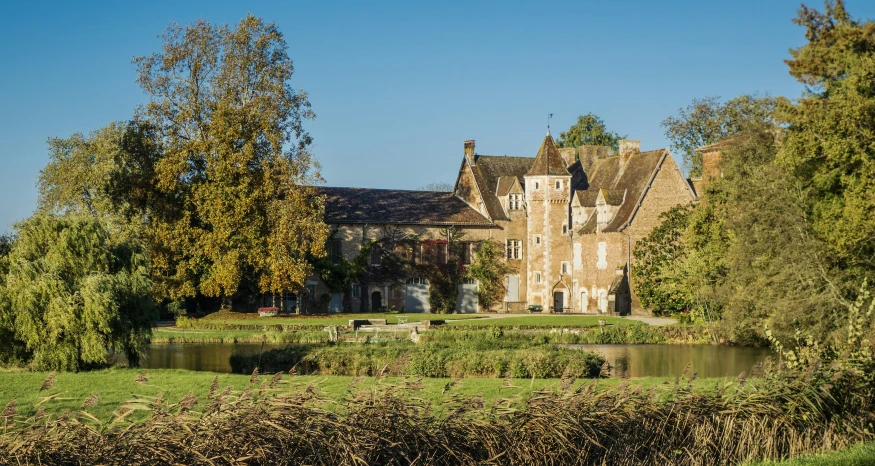 the old house has many trees around it