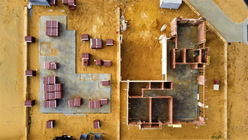 an aerial view of an outdoor space that is being constructed