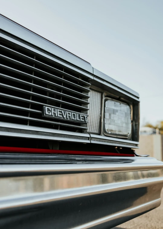 a closeup view of the emblem on a truck