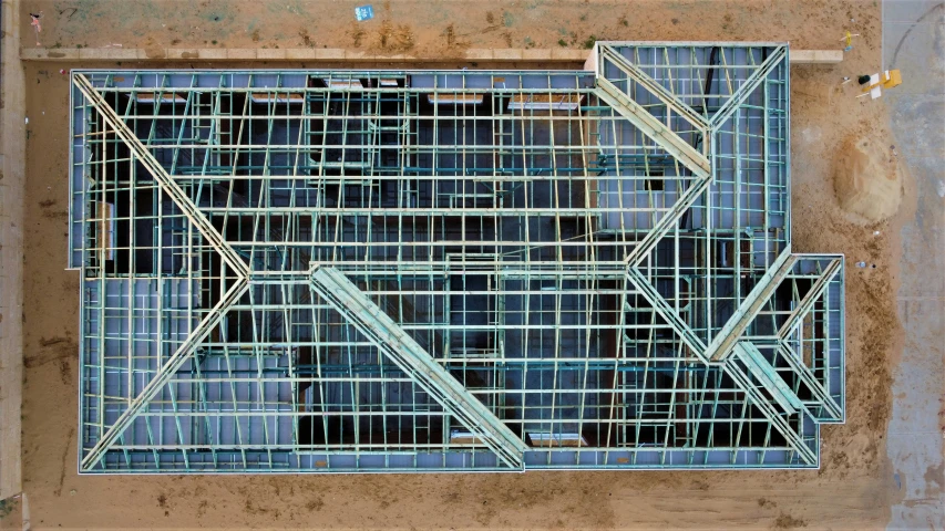 an abstract design on concrete is shown from above