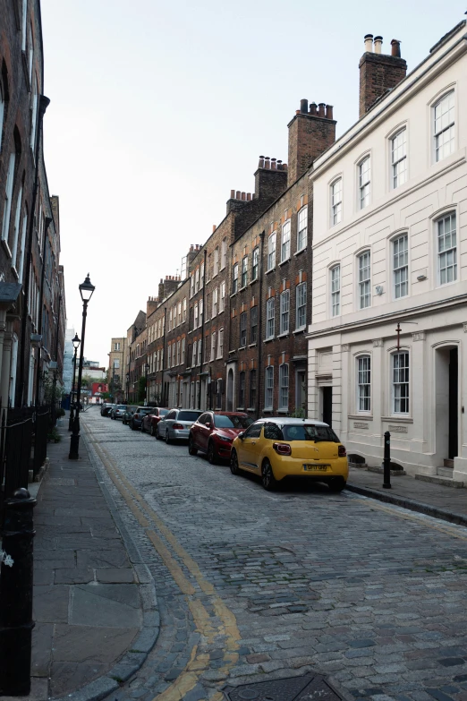 the long narrow street lined with historic buildings