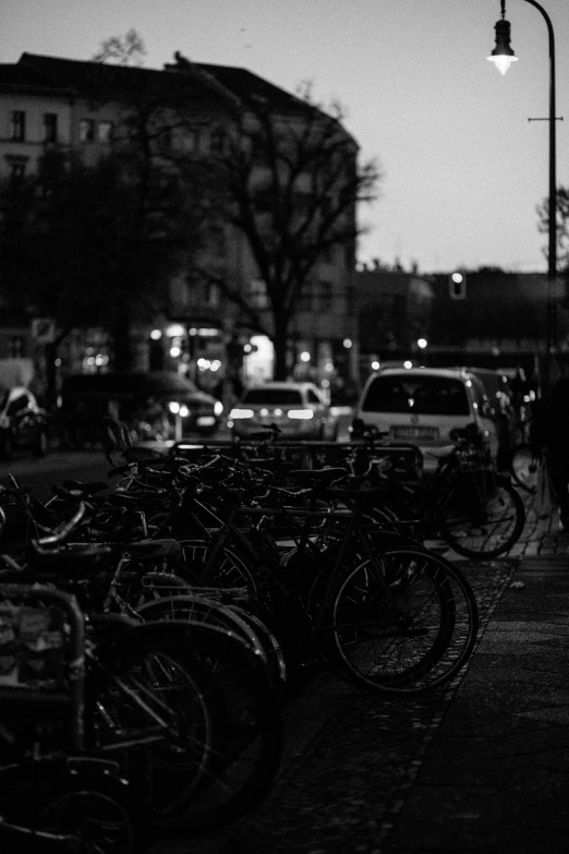 a couple of bikes that are on a sidewalk