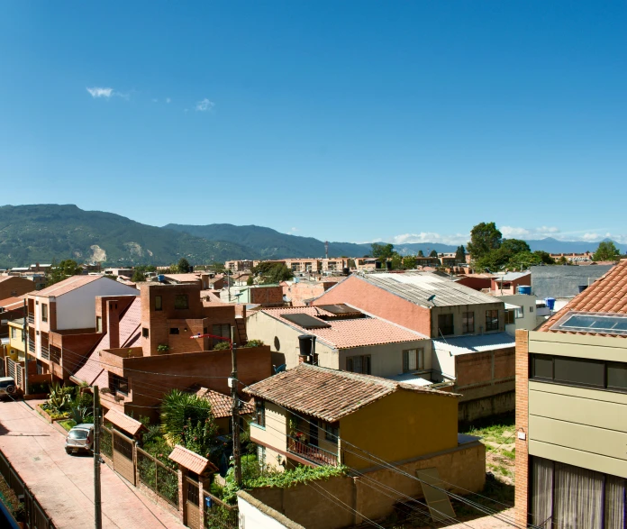 the view from the balcony of an apartment building