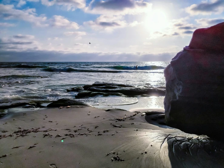 an image of a view from the shore of the beach