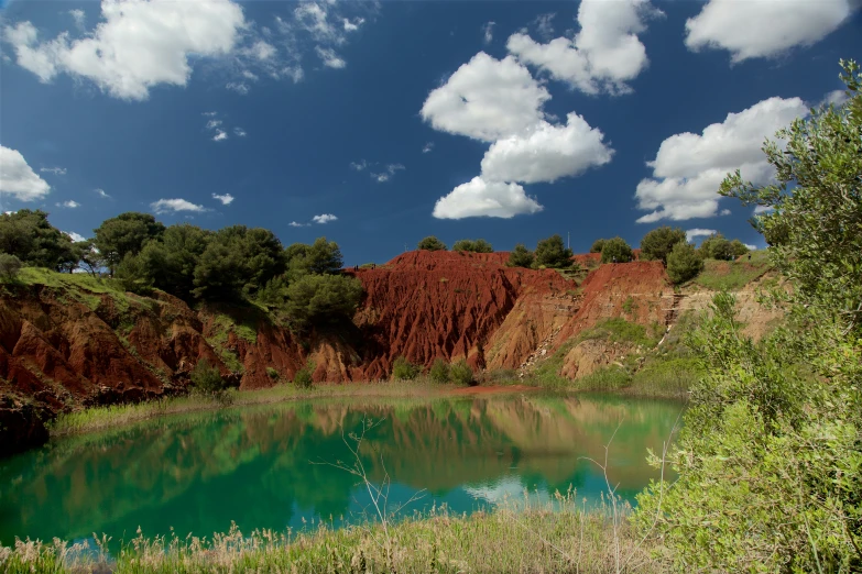 the water in the lake is crystal blue