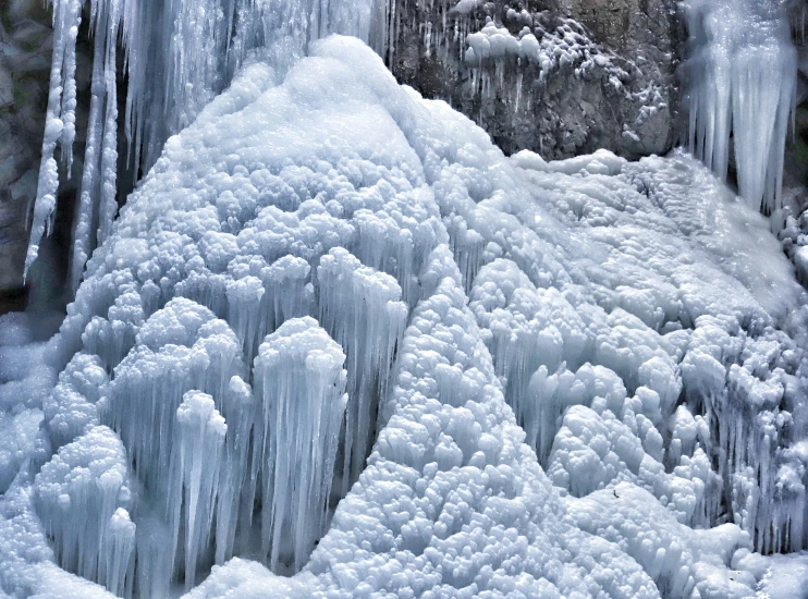 snow on the ice as seen from above