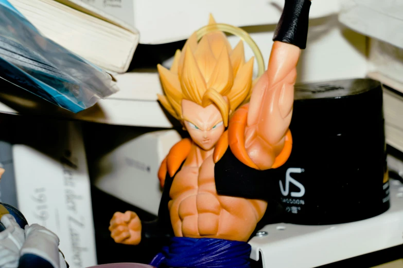 an action figure of a gohan posing for a camera