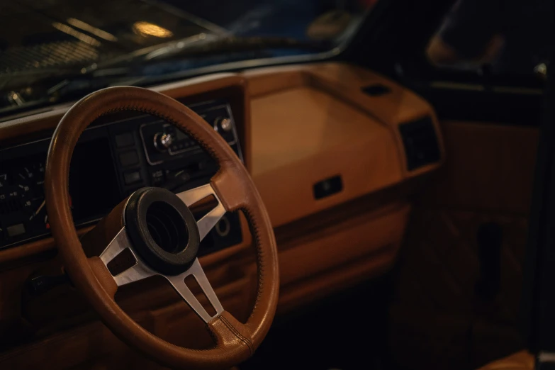 a steering wheel and steering  on a car