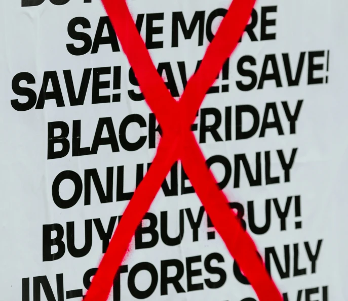 a poster that says black friday out front