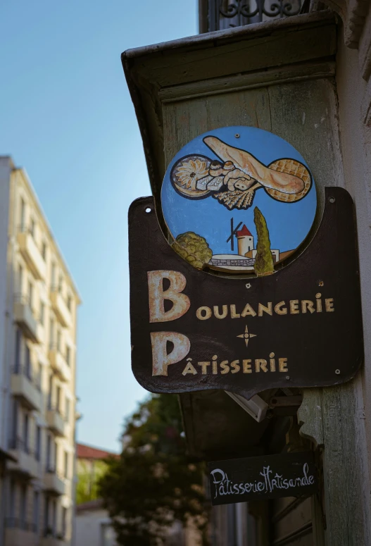 a restaurant sign with a bunch of signs attached