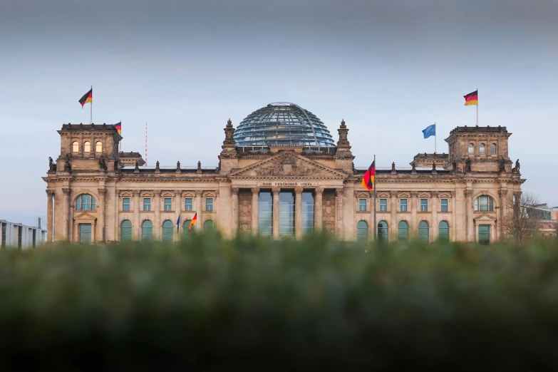 view of the reiche museum building in berlin, germany