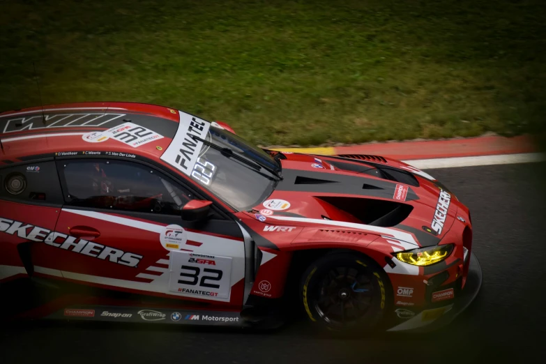 a red sports car on a race track