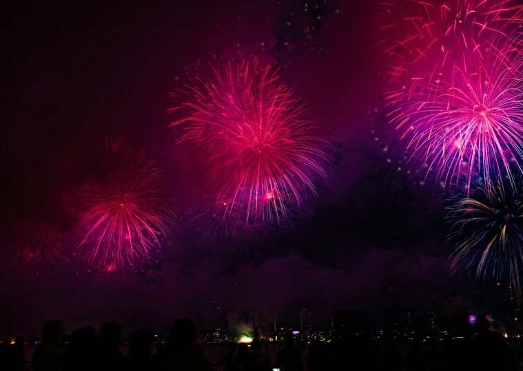 a colorful display with multiple colors in the sky