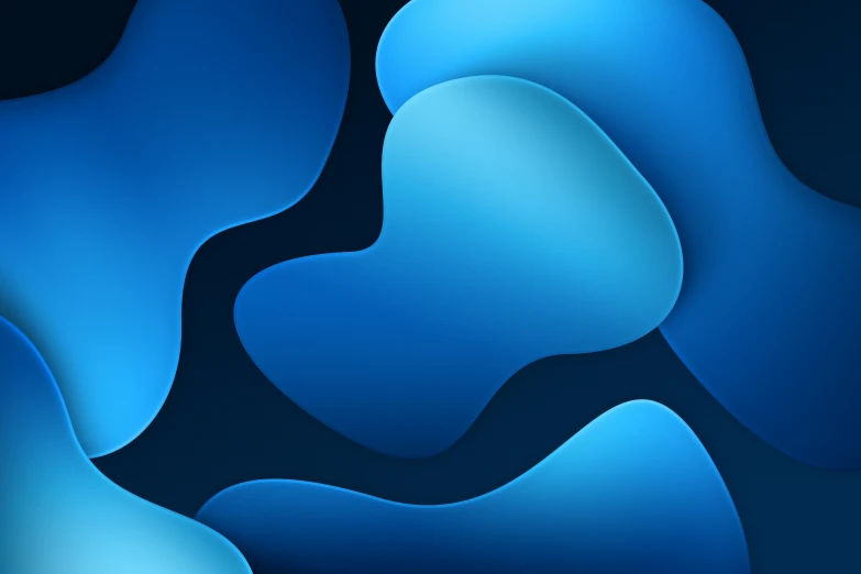 blue abstract background with different shapes on it