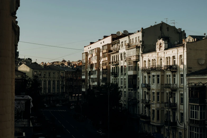 the view of old buildings that has no people standing in it