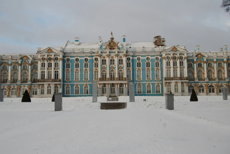 a very tall building that is in the snow