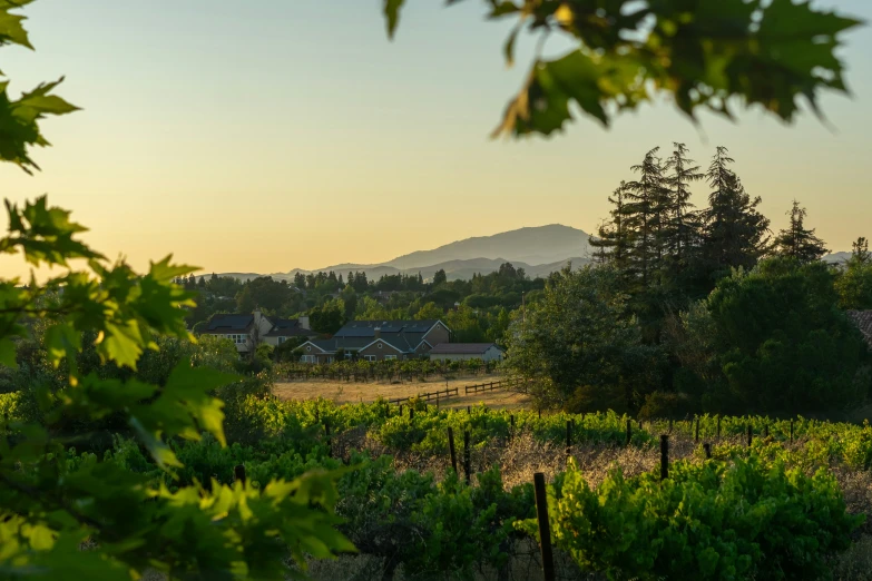 a view of a rural country side from the hillside