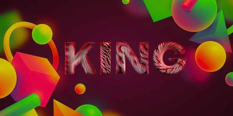 a colorful design with the word king spelled on it