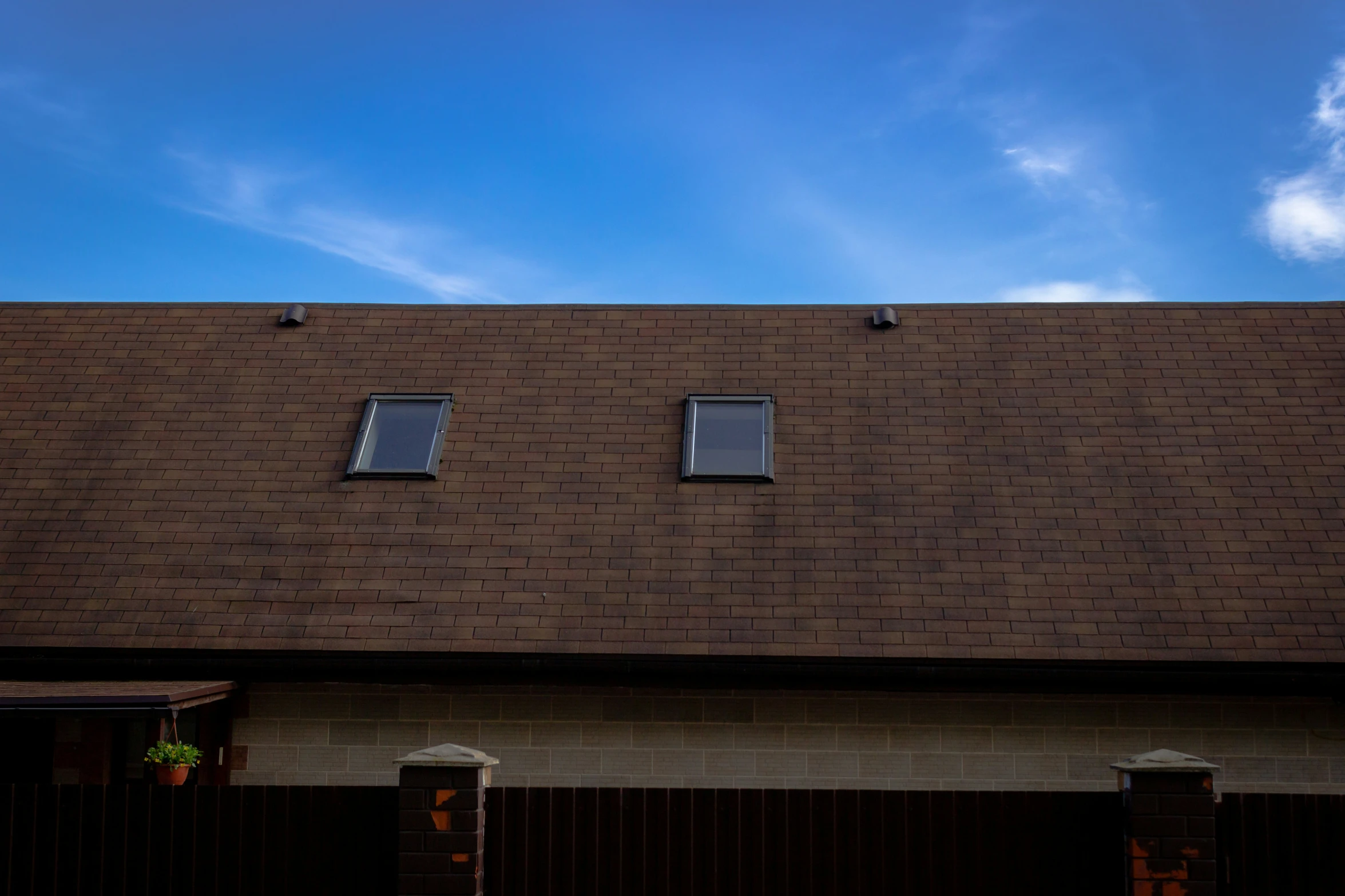 a building with three windows near one another