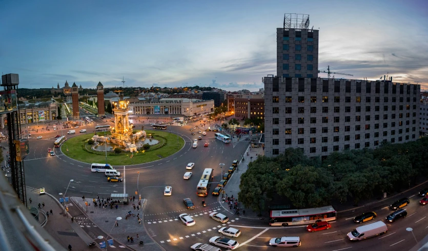 a view of a city's clock tower from the top of the tower