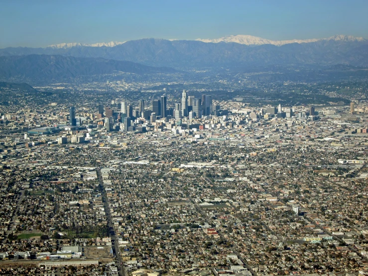 an aerial view of a city in the distance