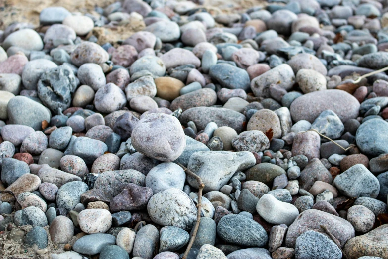 rocks on the ground are full of colors