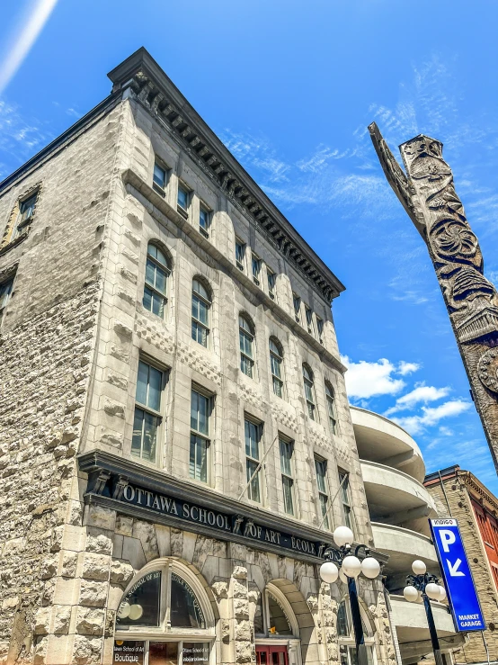 the corner of an old stone building is seen