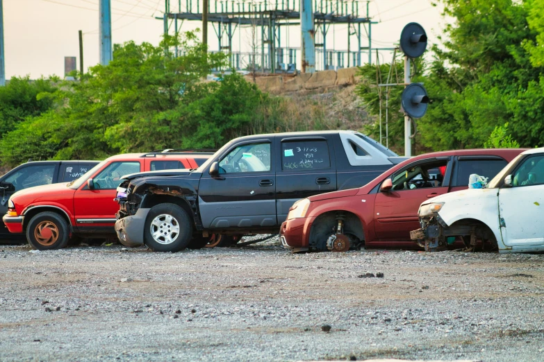 a car is on the other side of a truck in an accident