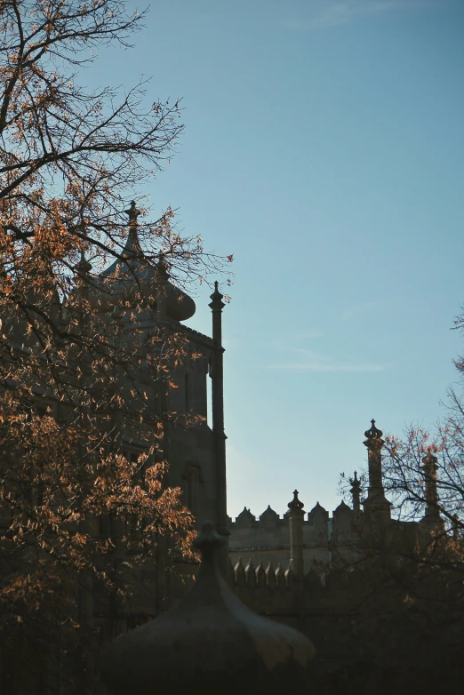 a large church with tall spires and domes