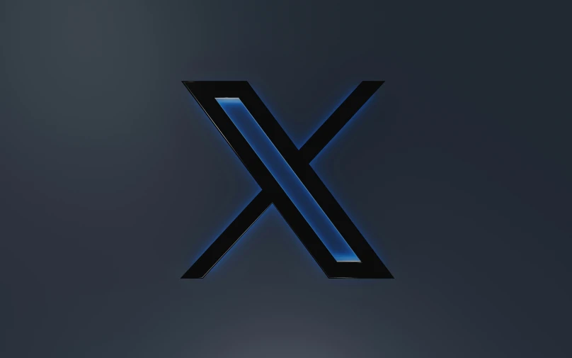the font x appears to be glowing in blue