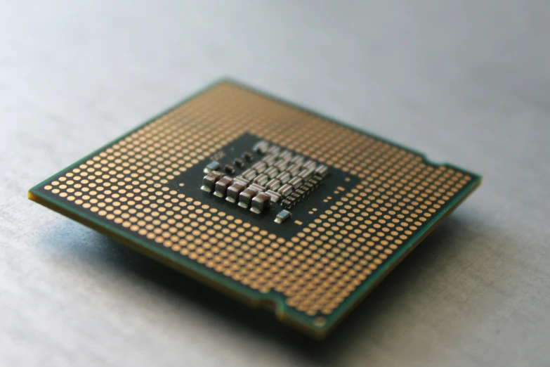 a close up image of the cpu chip showing the different colors