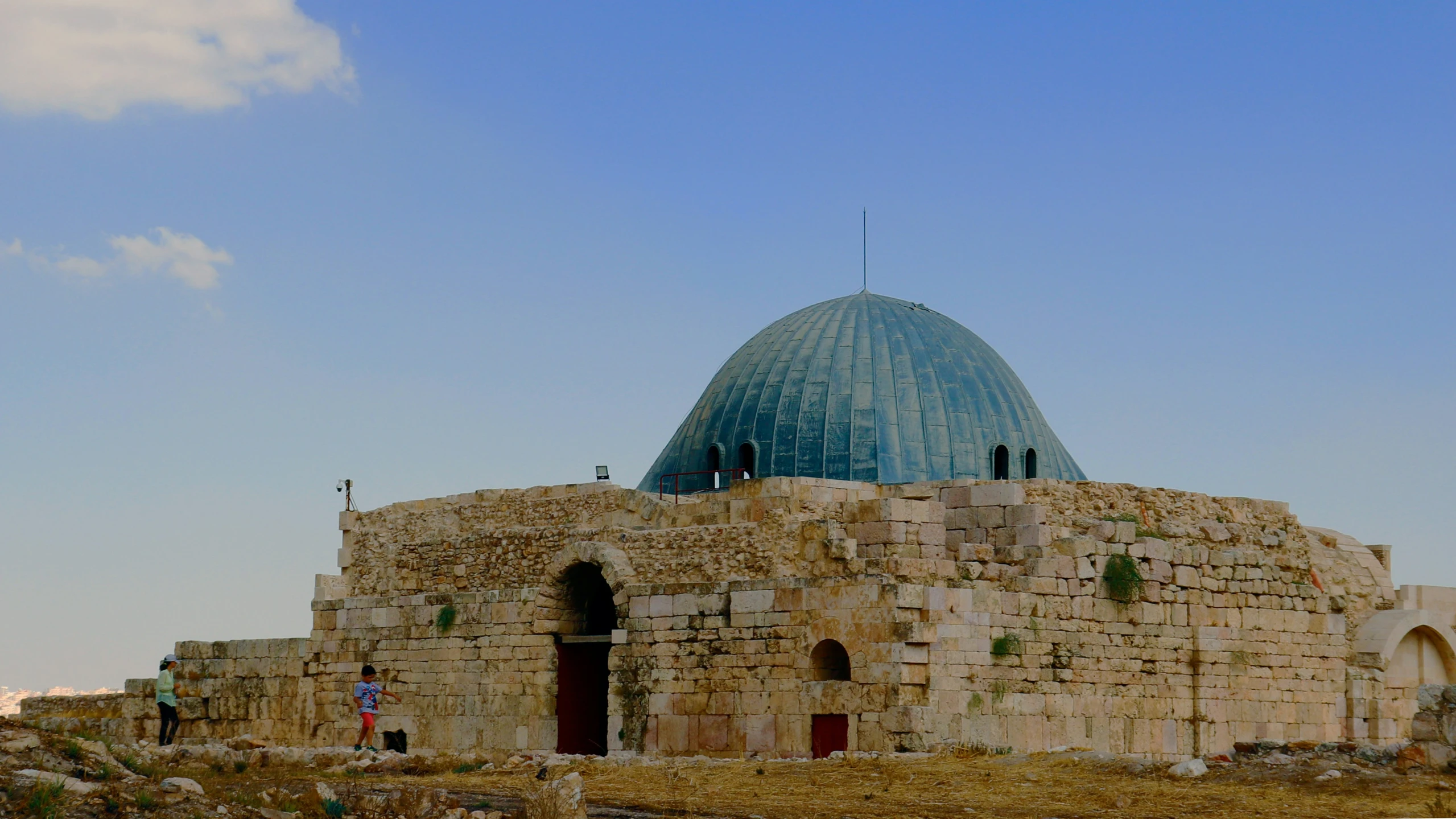 this is a view of an old building with a dome