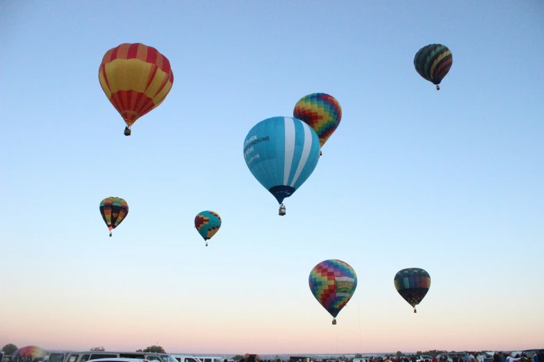 colorful  air balloons are in the sky