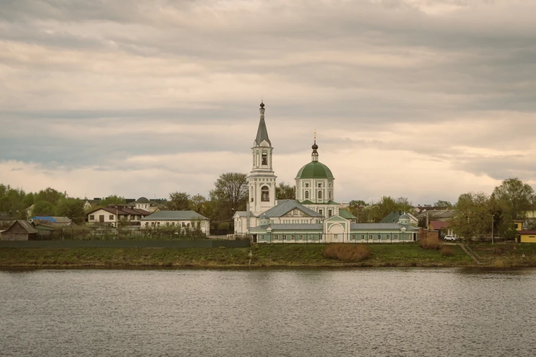 a church that is by the river with its roof rotunda
