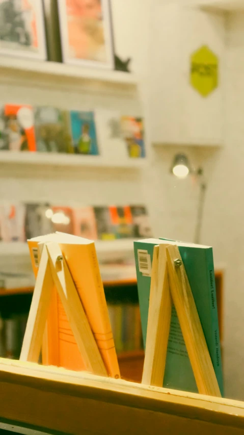 an art shop with easels and books