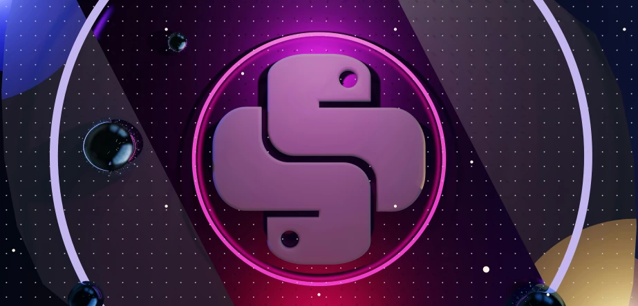 an abstract background of a purple sign with bubbles on top