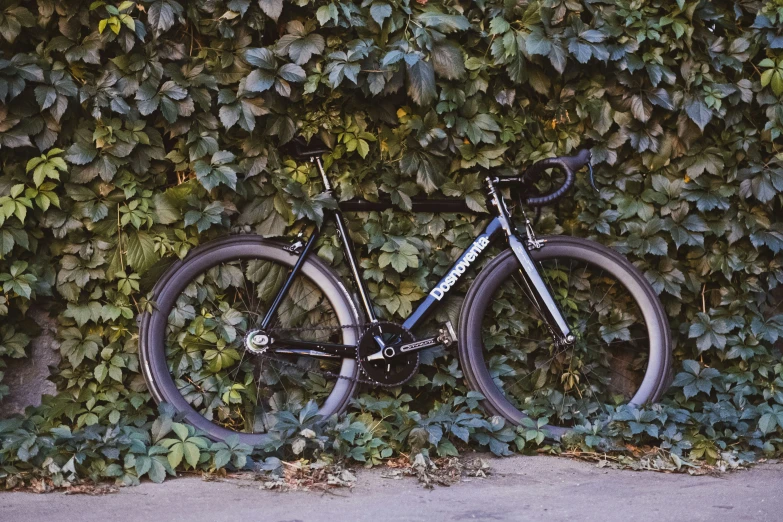 a bicycle that is laying on its side