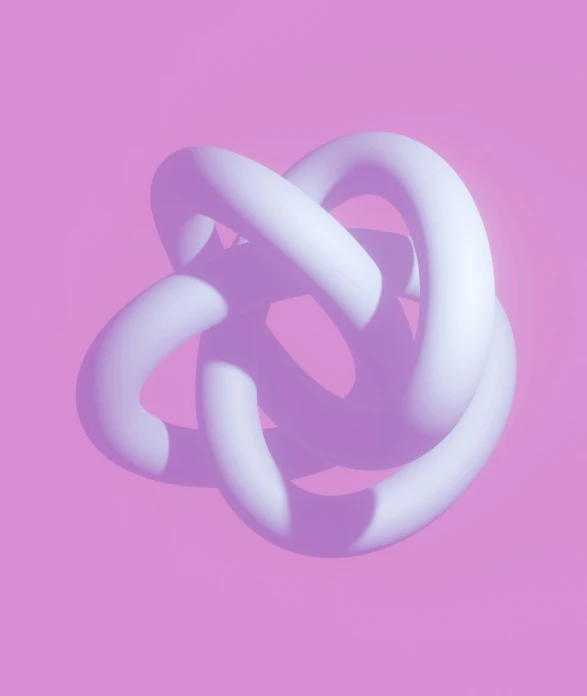 a stylized, rounded object on a pink background