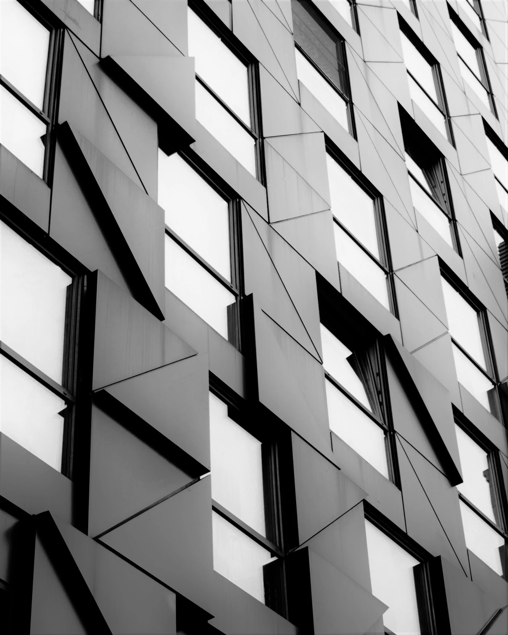 a black and white po of abstract architecture