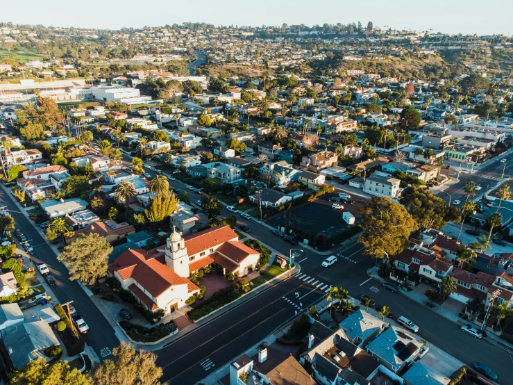 an aerial view of the city of california, usa