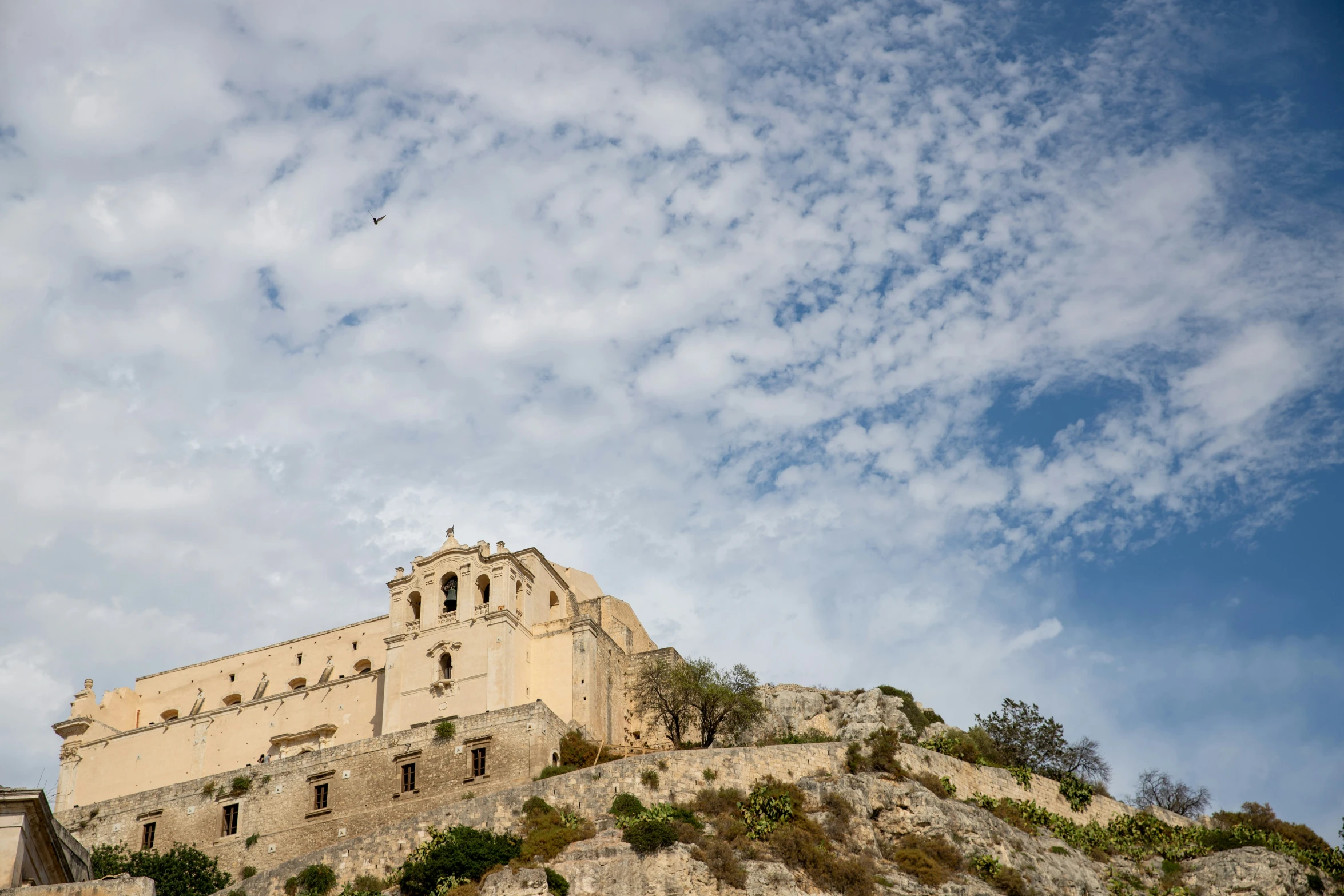 this is an old castle on the top of a hill