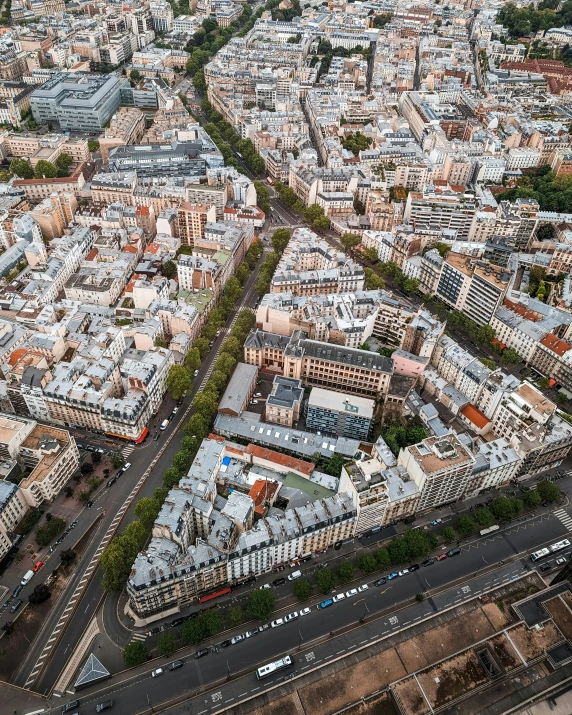 the view from the sky of a cityscape