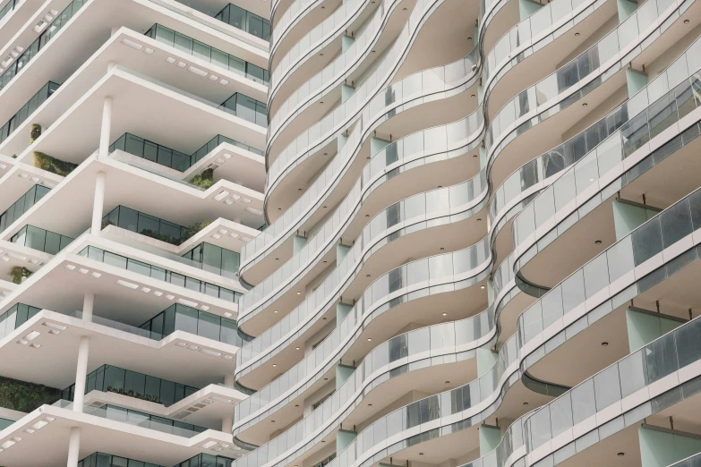 many balconies and balconies attached to a building