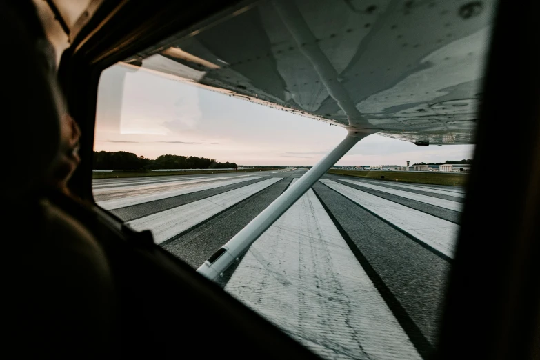 the view of an airplane in the sky