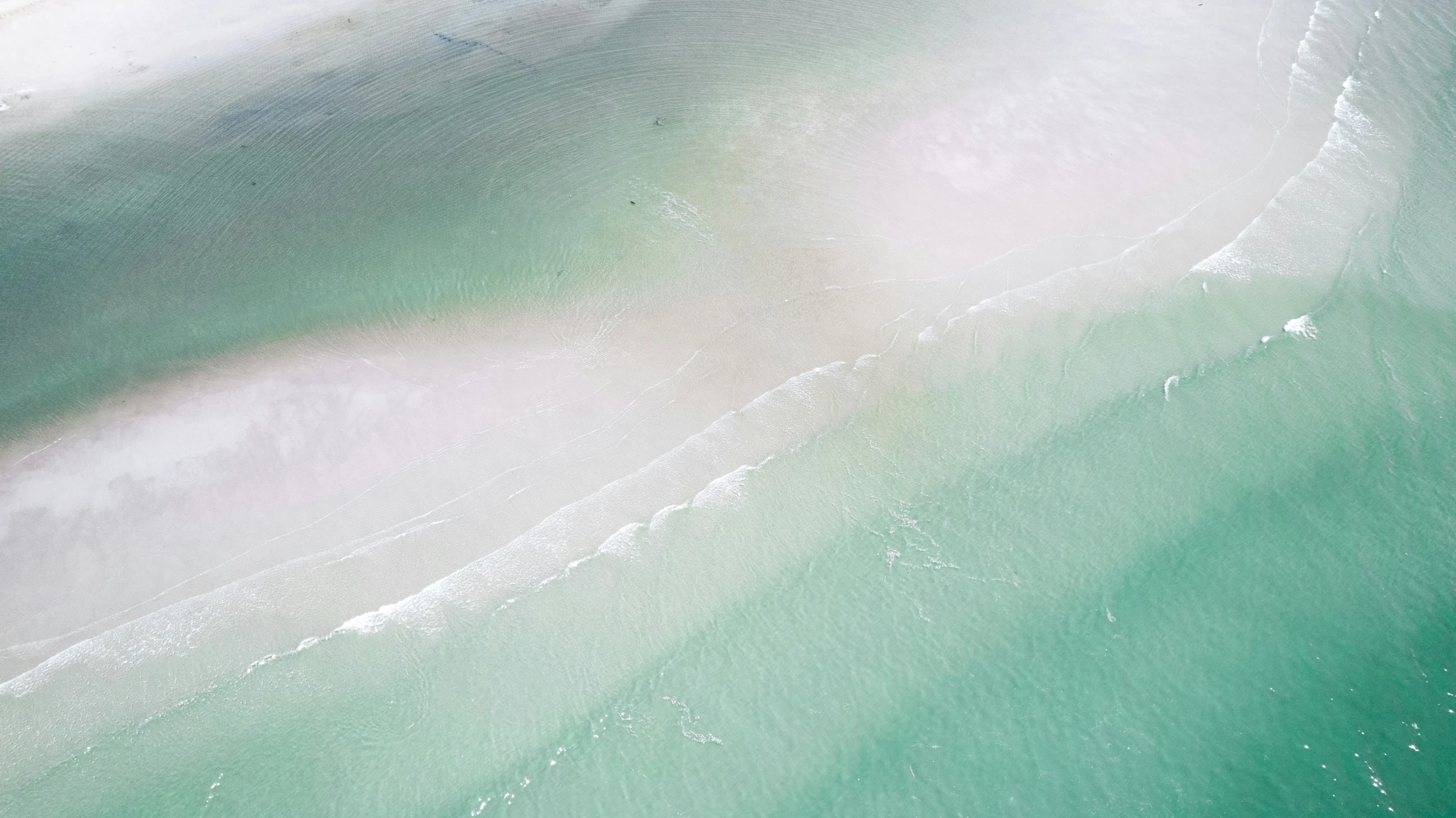 aerial pograph of two people in the ocean