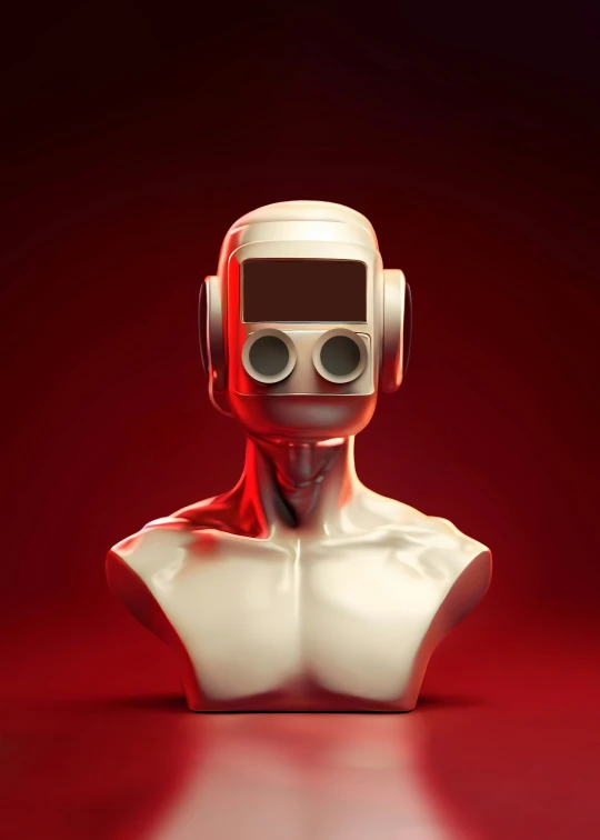 this is a robotic figure that has big eyes